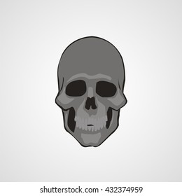 Skull vector icon, virus protection sign, pirates attack warning symbol