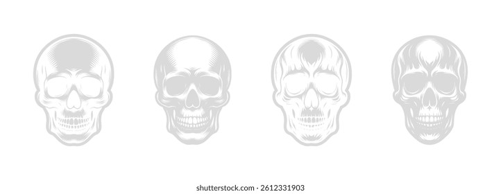 Skull vector icons. Detailed Skull Vector Illustrations In Sketch Style