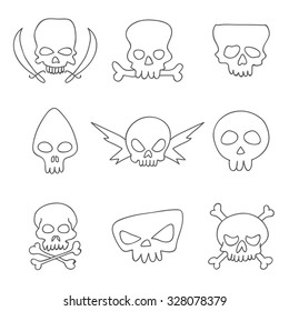 Skull. Vector icons, hand-drawn.