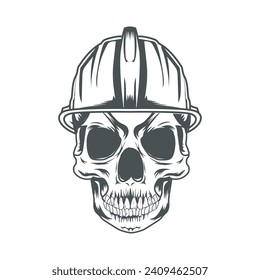 Skull vector illustration with army hat.