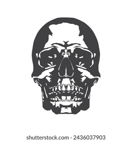 skull vector illustration. black isolated white background