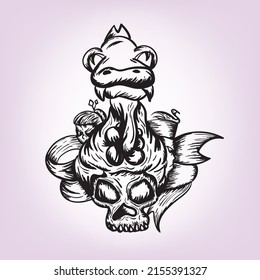 skull vector illustration with camel 