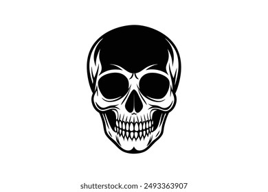 Skull Vector Illustration: Cartoon, Clipart, and Line Art Design for Printable Graphics