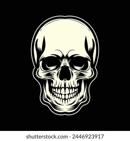 skull vector illustration design black background