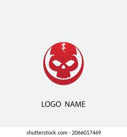 plantilla de logotipo de icono de diseño de ilustración de vector de cráneo