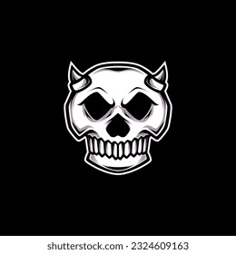 Skull Vector Illustration Design with Simple style