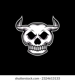 Skull Vector Illustration Design with Simple style