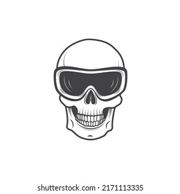 skull vector illustration design wearing glasses