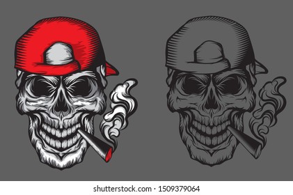 Skull Vector illustration design.hand drawn,street art or tattoo style.graphic for t shirt print, tattoo, poster,logo,slogan 