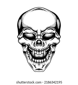 Skull vector illustration detailed and easy to edit