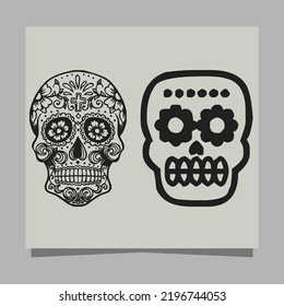 skull vector illustration, drawn on paper very suitable for symbols, tattoo designs, logos and others