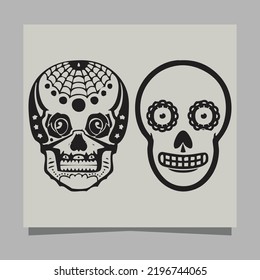 skull vector illustration, drawn on paper very suitable for symbols, tattoo designs, logos and others