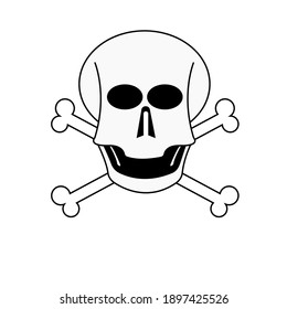 
Skull vector illustration for icon or other purposes. Simple flat vector design