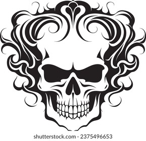 skull vector illustration for logos, tattoos, stickers, t-shirt designs, hats