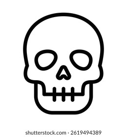 Skull vector illustration in minimal line art style. Editable stroke.