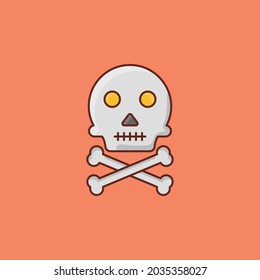 skull Vector illustration on a transparent background. Premium quality symbols. Vector Line Flat color  icon for concept and graphic design.
