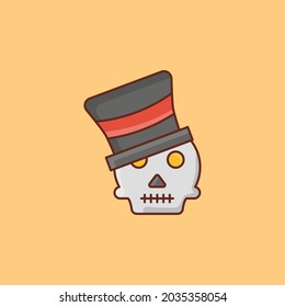 skull Vector illustration on a transparent background. Premium quality symbols. Vector Line Flat color  icon for concept and graphic design.