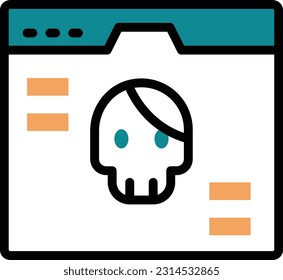 skull Vector illustration on a transparent background. Premium quality symmbols. Line Color vector icons for concept and graphic design.