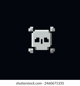 Skull vector illustration in pixel art