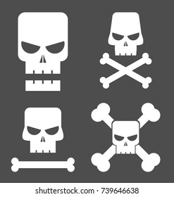 Skull vector illustration set for design