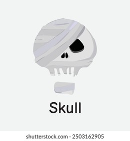 Skull Vector Illustration: Spooky Halloween Creepy Head Design