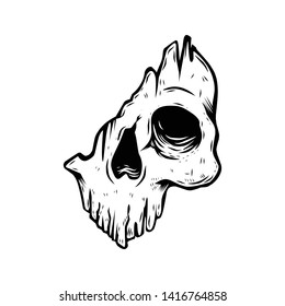 skull vector illustration with spooky nuances, suitable for creative logos and screen printing t-shirts