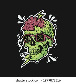 skull vector illustration for t-shirt