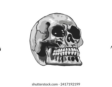 Skull vector image. Created by infinite design in tablet. Eps file vector.