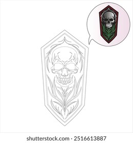 skull vector image full color and black and white