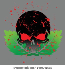 Skull vector isolated on a gray background