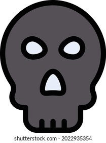 skull vector line colour icon