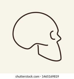 Skull vector line icon. Body, Halloween, attribute. Holiday concept. Vector illustration can be used for topics  like holiday, Halloween, medicine