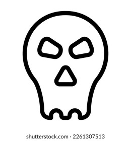 Skull Vector Line Icon Design