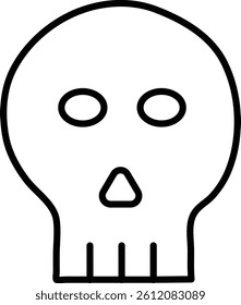 Skull Vector Line Icon Design