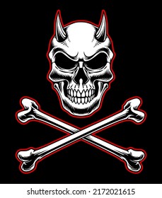 Skull vector logo design illustration