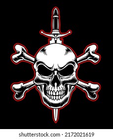 Skull vector logo design illustration