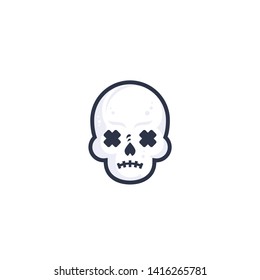 skull vector logo, icon on white
