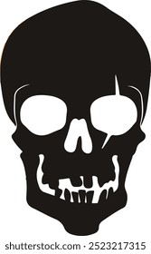 Ilustración del logotipo del Vector del cráneo con el fondo blanco.
