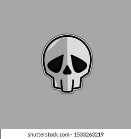 The skull vector logo mascot design wallpaper with grey background on Halloween festival