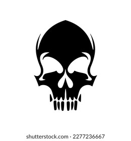 Skull vector logo presented in black and white