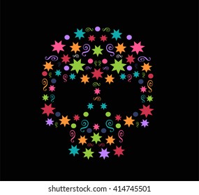 Skull vector ornament for fashion design, pattern, background or tattoo