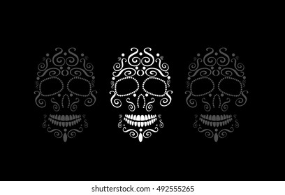 Skull vector ornament white color