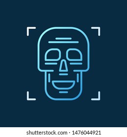 Skull vector outline concept colorful icon or logo on dark background
