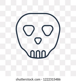 Skull vector outline icon isolated on transparent background, high quality linear Skull transparency concept can be used web and mobile