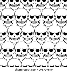 Skull vector pattern. Skull seamless pattern. Skull background. Skull wallpaper. Vector illustration with skulls in EPS10 format. Skull tattoo style background.