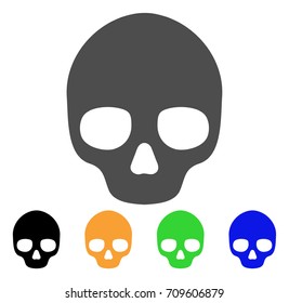 Skull vector pictogram. Style is a flat graphic symbol in grey, black, yellow, blue, green color variants. Designed for web and mobile apps.