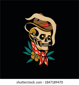 
SKULL VECTOR WITH ROSE FLOWER, AND CIGARETTE SMOKE SUITABLE FOR THE TATTOO INDUSTRY, AND ARTS CONCERNING