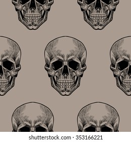 Skull vector seamless pattern