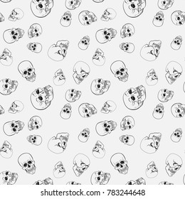 Skull vector seamless pattern or texture