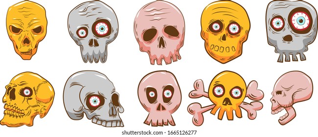 Skull vector set collection graphic clipart design